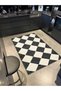 Black Cream Baklava Geometric Woven Base Washable Carpet Miravip9096 - 2