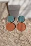 Polymer Clay Special Design Handmade Blue Cinnamon Round Dangle Women's Earrings