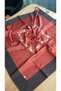 Red Natural Home Embroidered Silk Square Blanket - 4