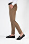 Italian Cut Brown Slim Fit Cotton Trousers - 2