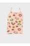 Girls' Cotton Pink Tank Top and Boxer Tank top with Strawberry Heart and Cat Patterned - 3