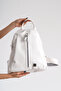 Women's Shiny Leather Zippered Daily Backpack - 3