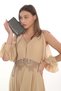 Glamorous Evening Dress with Platinum Color Stone, Women's Bag, Handbag and Long Strap (Chain Strap) - 3