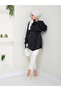 Satin Lace-Up Black Tunic Blouse - 2