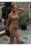 One Sleeve Jewelled Striped Dress