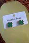 Brand Model Four Leaf Clover Steel Earrings - 2