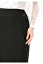Maxi Length Khaki Classic Skirt with Back Zipper and Slit - 5
