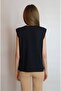 WOMEN'S BLACK PADDED SLEEVE- BASIC BASIC T-SHIRT YY101128 - 7