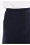 Navy Blue Midi Length A-Line Skirt - 5