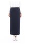 Maxi Length Classic Navy Blue Back Slit Zipper Skirt - 2