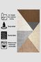 Geometric Gray Brown Colors Non-Slip Base Washable 2 Pieces 60x100 - 50x60 Bathroom Carpet Toilet Set - 2