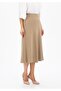 Camel Midi Length A-Line Skirt - 3