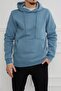Hscstore Men's Kangaroo Pocketed Hooded Blue Sweatshirt - 2901
