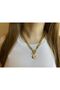 Women's Gold Color Ladybug Daisy Flower Motif Necklace - Mother's Day Gift - 2