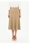 Camel Midi Length A-Line Skirt - 2