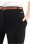 Belted Maxi Length Classic Slim Fit Black Trousers - 5