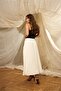 Thin Cargo Pocket White Skirt with Elastic Waist and Lining - 4