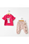 Floral Print Trouser Suit Fuchsia