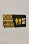 Horizontal Black Wc Gold Plexi Embossed Bay & - Man & Woman Warning Direction Sign - 3