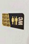 Horizontal Black Wc Gold Plexi Embossed Bay & - Man & Woman Warning Direction Sign - 4