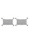 Double Sided 2-Piece Tasseled Throw Pillow - Light Gray