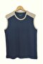 Navy Blue Shoulder Garnished Sleeveless Men's T-shirt 100% Cotton