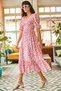 Women's Pink Elastic Casual Woven Viscose Dress ELB-19001483 - 2