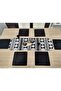 Tassel Look Bohemian Themed Runner & 6 Black Karej Plates - 4
