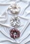 Women's 3-Piece Satin Hair Rubber Buckle Set Cream Ecru Copper - 2
