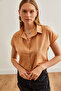 Women's Camel Bat Linen Shirt Gml- 19000831
