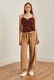 Women's Mink Belted Woven Viscon Palazzo Trousers Pnt-19000169 - 2