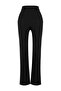 Siyah Wide Leg/Geniş Paça Pileli Dokuma Kumaş Pantolon TWOSS21PL0155 - 10