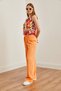 Women's Melon Belted Woven Viscose Palazzo Trousers Pnt-19000169 - 5