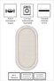 Machine Washable Non-Slip Base Stain Resistant Oval Runner Beige Cutting Runner for Home Decoration - 2