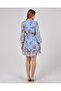 Women's Front Tie Patterned Double-breasted Dress - 4