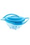 Blue Spoon Fork and Non-Spill Plate Set - 2