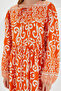 Women's Orange Ecru Patterned Long Viscose Dress 1947 - 7