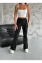 Women's Black Spanish Elastic Waist Camisole Leggings - 3
