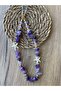 Natural Purple Amethyst and Crystal Detailed Star Gold Phone Strap Charm Accessory Lanyard - 7