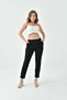 Women's Trousers - Back Elastic Waist - Front Straight Belt - Comfortable Fit Lycra Stretchy Crepe Fabric - 6