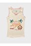 Girls' Cotton Pink Palm Tree Star Striped Pattern 2-Pack Tank Top - 3