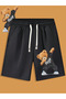 New Fashion Black&Gray Printed Shorts with Pockets