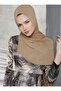 شال من قماش الكريب الشيفون باللون البيج الداكن
