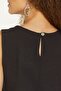 Black Bohemian Short Blouse - Crew Neck, Sleeveless - 5
