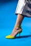 Blues Green Patent Leather Round Toe Ankle Strap Women's High Heels - 3