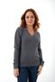 Women's Ink 100% Organic Cotton V-Neck Hair Braided Knitwear Sweater Knitted Blouse Trıst-6155