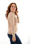 Beige 100% Organic Cotton Turtleneck Hair Braided Knitwear Sweater Knitted Blouse Trıst-6156 - 3