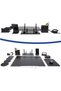 Pr609 Double Pen Black Color Leather Desk Mat Set 9 Pieces
