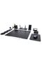 Pr609 Double Pen Black Color Leather Desk Mat Set 9 Pieces - 4