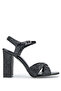 Women's Vegan Black Heeled Sandals
